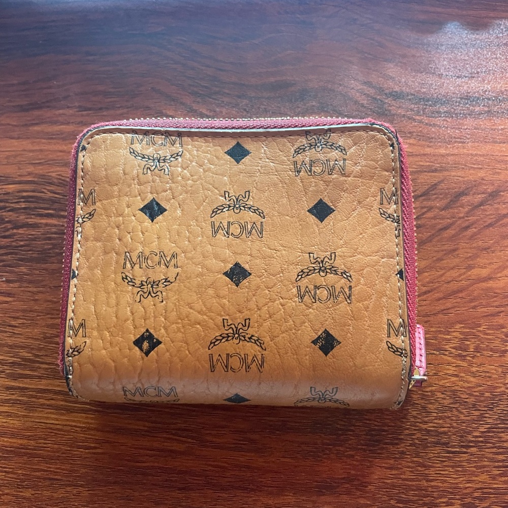 MCM wallet with red trim- used